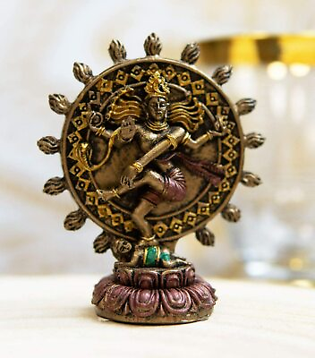 #ad Ebros Vastu God Lord Shiva Nataraja Fire Wheel Cosmic Dance Miniature Figurine $15.99