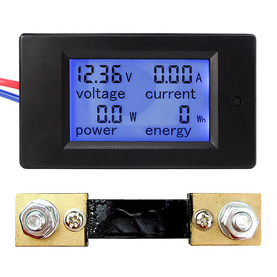 #ad DC 6.5 100V 20A 50A 100A LCD Digital Current Voltage Power Energy Panel Meter $10.69