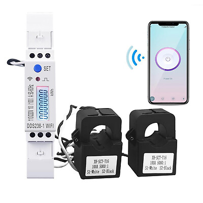 #ad WIFI Smart Energy Meter 2 Phase 3 Wires 110V 100A Power Monitor kWh Wattmeter $64.79