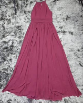 #ad Bill Levkoff Womens Maxi Dress 0 Red Maroon Long Wedding Bridesmaid Prom Gown $11.38