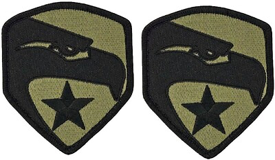#ad GI Joe Eagle amp; Star Logo Military Morale Patch 2PC HOOK BACKING 3.5quot;x3quot; $13.99