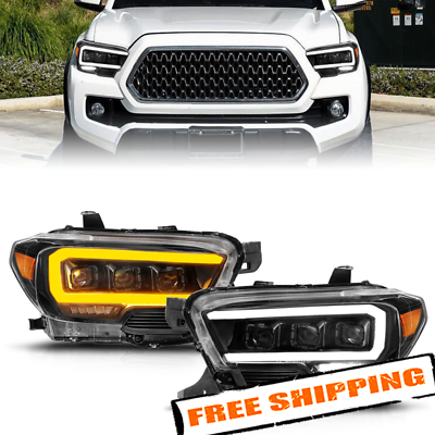 #ad Anzo Black Sequential U Bar Projector LED Headlights for 2016 2020 Toyota Tacoma $1079.00