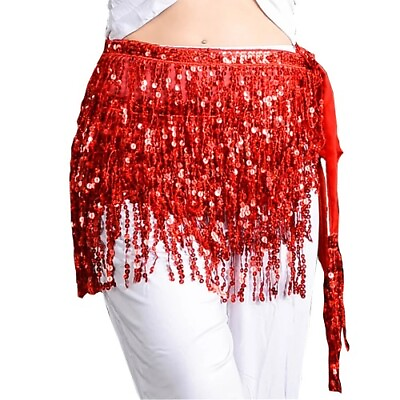 #ad Belly Dance Show Costume Sexy Sequin Fringed Hip Scarf Beads Piece Waist Chain AU $65.34