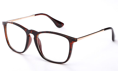 #ad Clear Lens Glasses Office Nerd Frames Designer Retro Eyewear Tortoise Brown $8.95