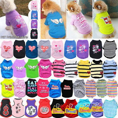 #ad Various Pet Puppy Small Dog Cat Pet Clothes Dress Vest T Shirt Apparel Clothes $4.01