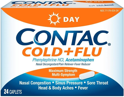 #ad Cold Flu Relief Acetaminophen Daytime Multi Symptom Non Drowsy 24 Caplets $9.99