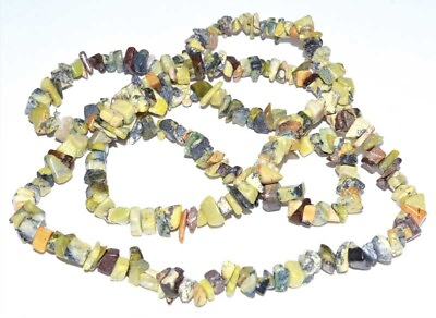 #ad 32 inch Yellow Turquoise Mixed Crystal Chips Gemstone Necklace Jewelry $13.98