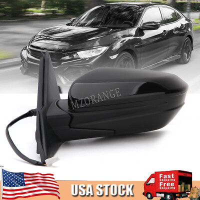#ad Driver Left Side View Mirror 3Pin Power Glass For Honda Civic 16 21 Coupe Sedan $44.39