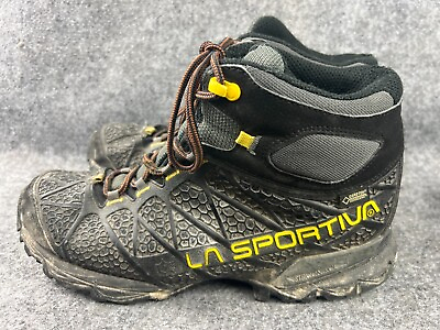 #ad La Sportiva Core High GTX Shoes Men#x27;s 9 Black Yellow Hiking Lace Up Ankle Boots $54.00