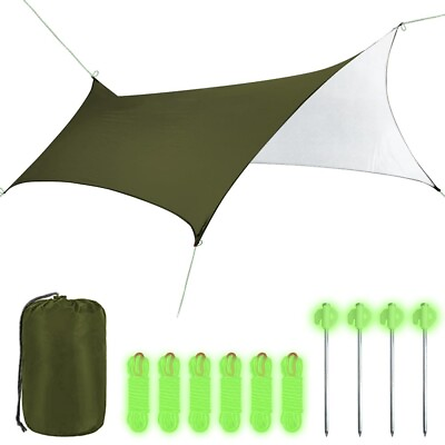#ad #ad Zenicham 12 x 10FT Waterproof Hexagon Hammock Rain Fly Rating Camping Tarp $34.39