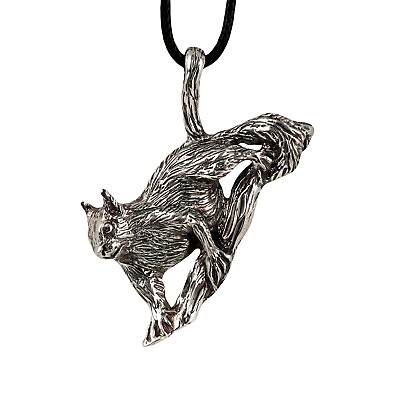 #ad Squirrel necklace made of sterling silver squirrel jewelry squirrel charm $47.20