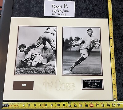 #ad Ty Cobb Custom Matted 16x20 Cut Display Hand Written Word from Letter PSA LOA $85.00