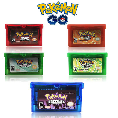 Pokemon Game For Nintendo GBA Fire Red Emerald Ruby Sapphire Leaf Green Version $13.95