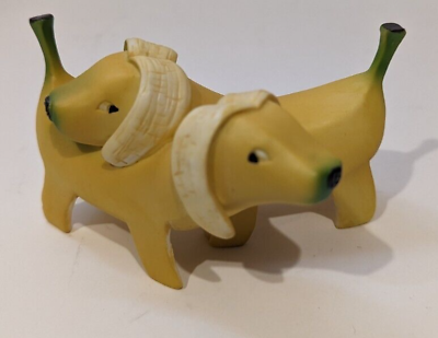 #ad ULTRA RARE Enesco Home Grown Banana Dogs Figurine Retired Yellow Fruit Figure C $485.00