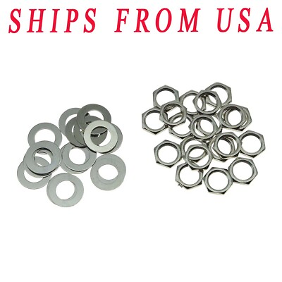 #ad 20pcs 3 8quot; 32 Hex Nut Guitar Pots Nuts Washers for CTS Pots or Switchcraft Jack $7.44