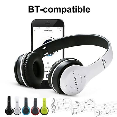 #ad Wireless Bluetooth Headphone With Microphone Foldable Headsets Bass HiFi Sound $13.79