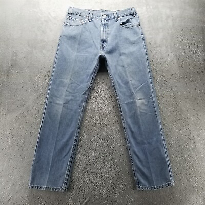 #ad VTG Levis Jeans Mens 33x32* Blue 505 Straight Made in USA Light Wash Denim $44.99