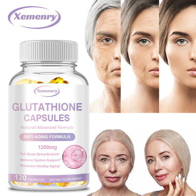 #ad Glutathione 1200mg Reduce Cell Damage Liver DetoxAnti Aging Whitening 120pcs $14.13
