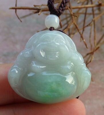 #ad Certified Icy Green 100% Natural A Jade jadeite pendant Buddha God 佛公 537379 $79.20