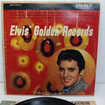 #ad Elvis#x27; LP Golden Records RCA ‎LPM 1707 Black Label 1958 Stereo Reproduce VG $9.99