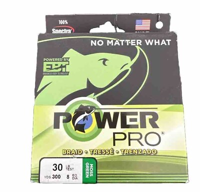 #ad PowerPro Braided 300 Yards 30 lb spool Fishing Line Moss Green $19.99