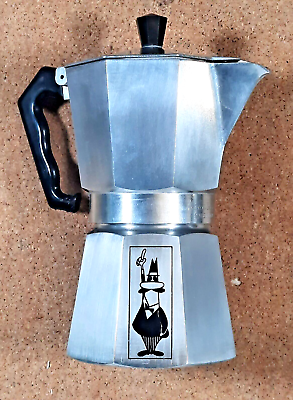 #ad Moka Express Bialetti Espresso Maker Vintage 8quot; USED Vintage 1982 8quot; 2 Cup $45.00