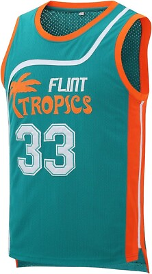 #ad Jackie Moon #33 Flint Tropics Semi Pro Movie Men#x27;s Basketball Jersey Stitched M $15.00