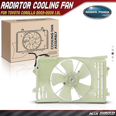#ad Engine Radiator Cooling Fan w Shroud Assembly for Toyota Corolla 2003 2008	1.8L $69.99