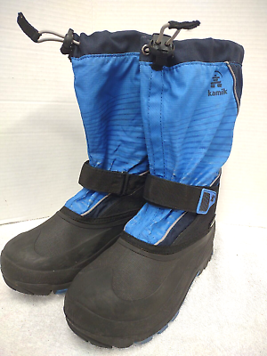 #ad Kamik Snow Boots Womens 7 Insulated Waterproof Winter Black Blue No liners $16.09