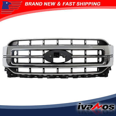 #ad New Front Upper Chrome Grille For 2021 2022 2023 Ford F150 Mesh Durable Plastic $158.07