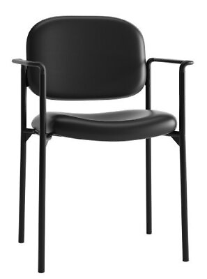 #ad Basyx By Hon Leather Guest Chair W Arms Leather Back Black Frame 23.3quot; $136.47