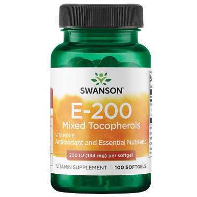 #ad Swanson Vitamin E Mixed Tocopherols 200 Iu 100 Softgels $8.50