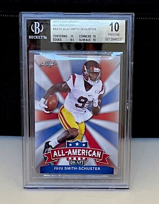 #ad 2017 Leal Draft All American Juju Smith Schuster Rookie RC BGS 10 Pristine $95.00