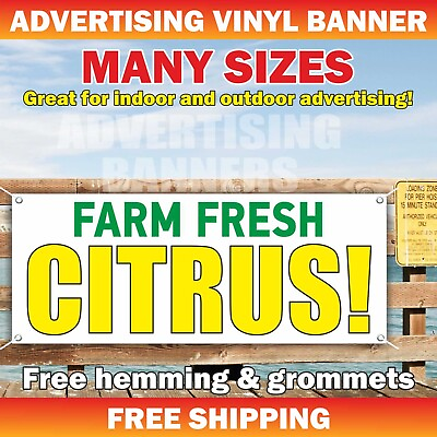 #ad FARM FRESH CITRUS Advertising Banner Vinyl Mesh Sign produce fresh drink fair $219.95