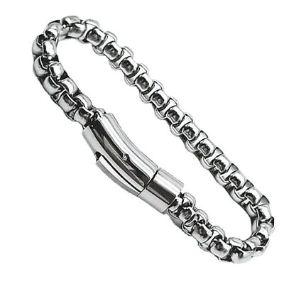 #ad 6mm Woman Man Stainless Steel Square Rolo Box Chain Bracelet Bangle 7 9.5 #x27;#x27; $10.35