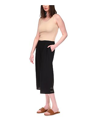 #ad MICHAEL MICHAEL KORS Womens Black Elastic Waist Grommet Hems Cropped Pants M $8.99