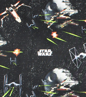 #ad Star Wars Ships Black Cotton Fabric $13.99