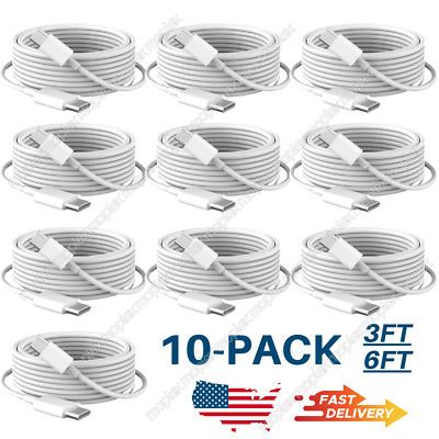 #ad 10X Lot 3 6FT Type USB C to USB C Cable 60W Fast Charging PD Cord Rapid Charger $15.78