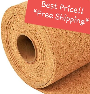 4#x27; WIDE BY THE FOOT 1 4quot; THICK ONE CORK ROLL CHOOSE SIZE bulletin board sheet $13.95
