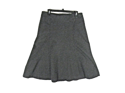 #ad New York amp; Co. Women#x27;s Skirt Size 12 Fit amp; Flare Back Zipper Stretch Midi Gray $10.95