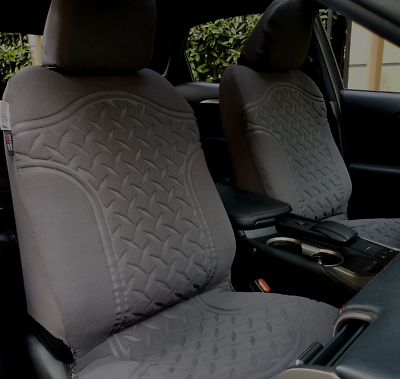 #ad Suede Velour Seat Covers For Nissan Rogue Front Set Grey Carbon Embossed Design $45.99