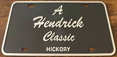 #ad Vintage A Hendrick Classic Booster License Plate Northeast Hickory NC PLASTIC $39.99