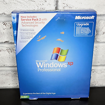 #ad Microsoft Windows XP Professional Full English w SP2 Retail Big Box NEW SEALED $151.79