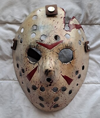 #ad Jason voorhees Friday the 13th Part 3 4 THIN LIGHTWEIGHT mask hand painted $40.00