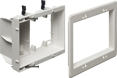 Arlington 3 Gang Recessed TV Box Wall Plate Low Voltage Power LCD TV Mount White $26.95