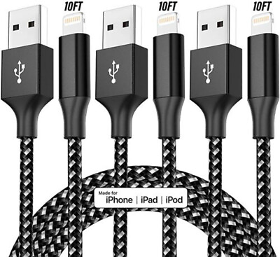 3 Pack Fast Charger USB Cable Braided Cord For iPhone 6 7 8 11 12 13 14 Pro Max $3.99