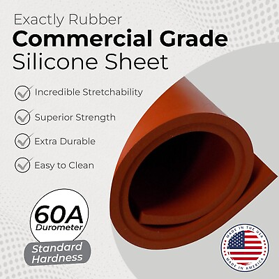 #ad Red Silicone Rubber Sheet 60A 1 8 x 9 x 12 Inch Made in USA Gasket Material $16.99