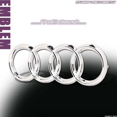 #ad For Audi Chrome Front Hood Bumper Grille Ring Logo Badge Emblem 10.75quot; x 3.5quot; $5.00