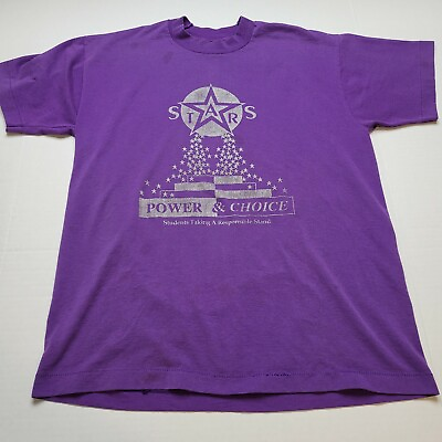 #ad #ad Vtg Stars Power amp; Choice T Shirt Mens L Students Stand Purple USA 90s X67 $5.40