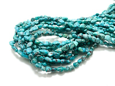 #ad Genuine Arizona Turquoise Smooth Rough Rondelle Nugget Gemstone Beads PGS257 $20.20